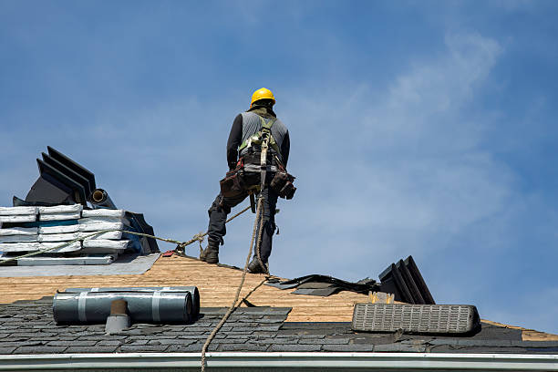 Professional Gutter Installation technician working in Hudson, MA